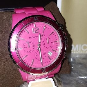 Michael Kors Ceramic Bracelet Watch HOT PINK